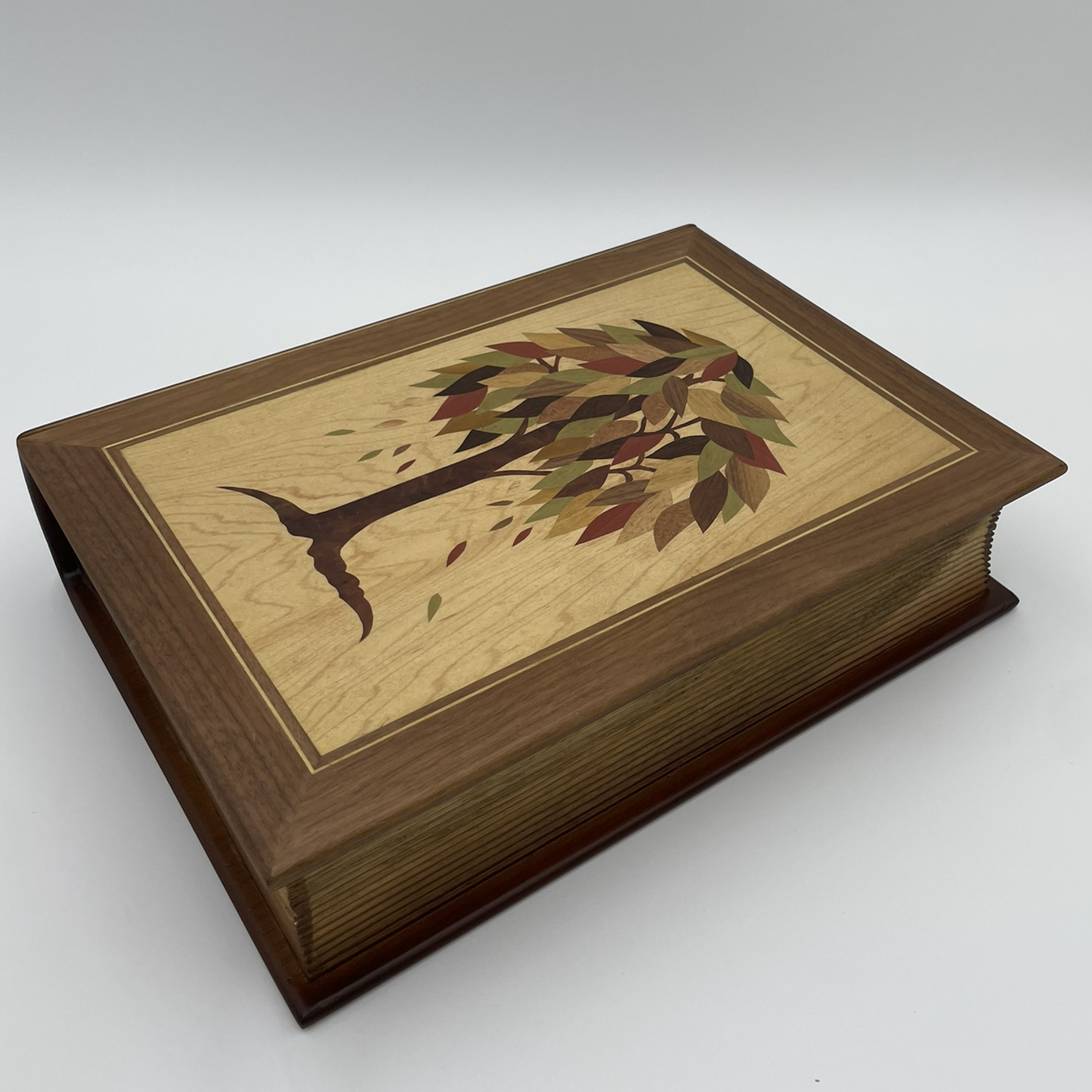 Wooden Book Urn - Tree