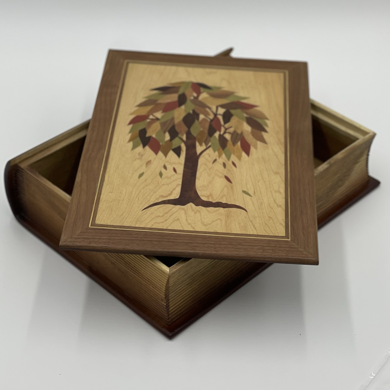 Wooden Book Urn - Tree
