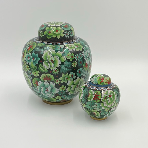 Cloisonne Green Urn