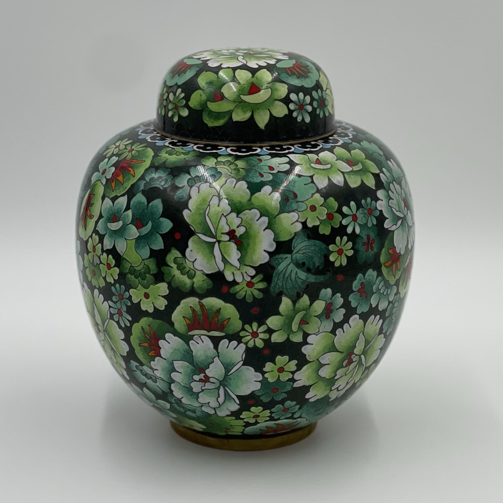 Cloisonne Green Urn