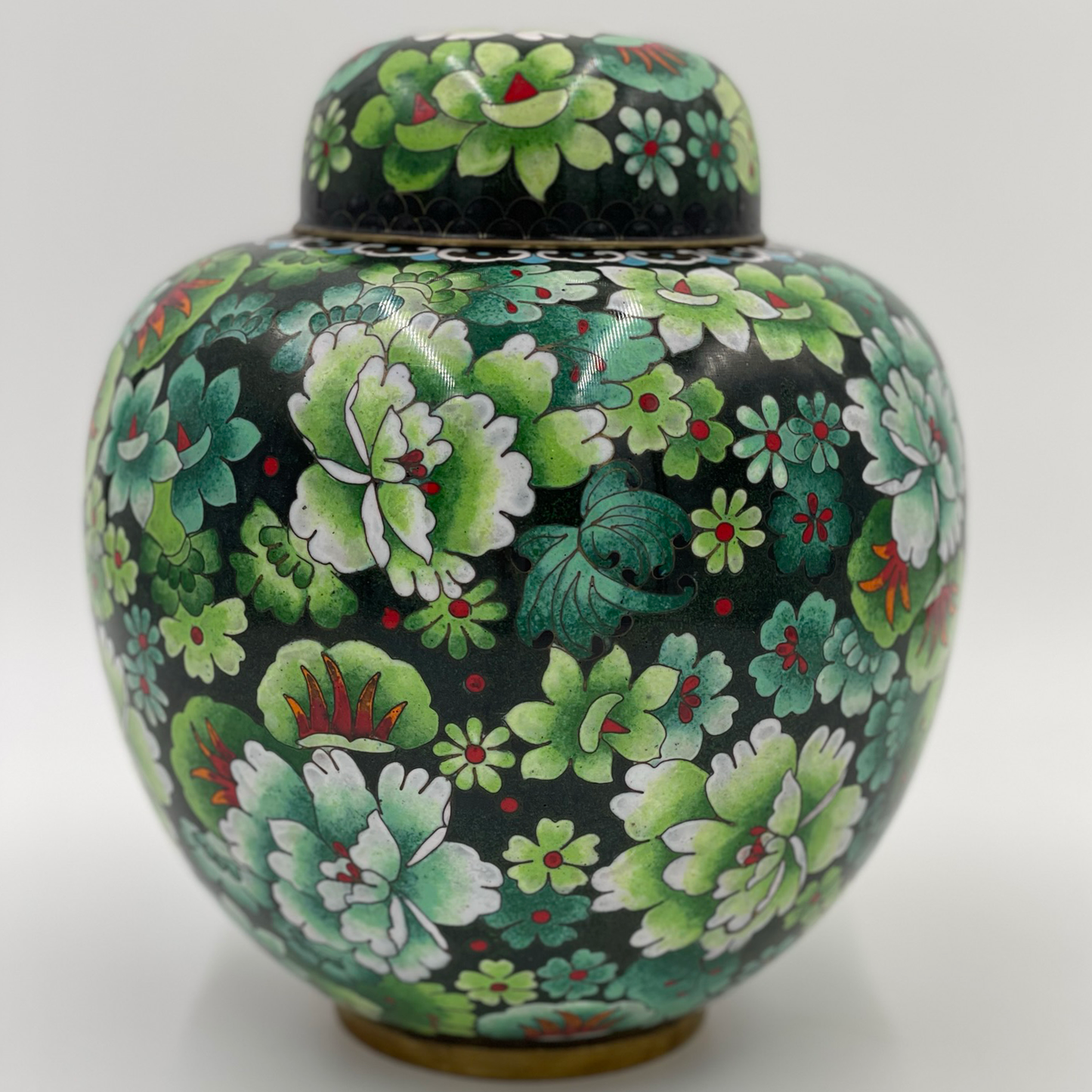 Cloisonne Green Urn