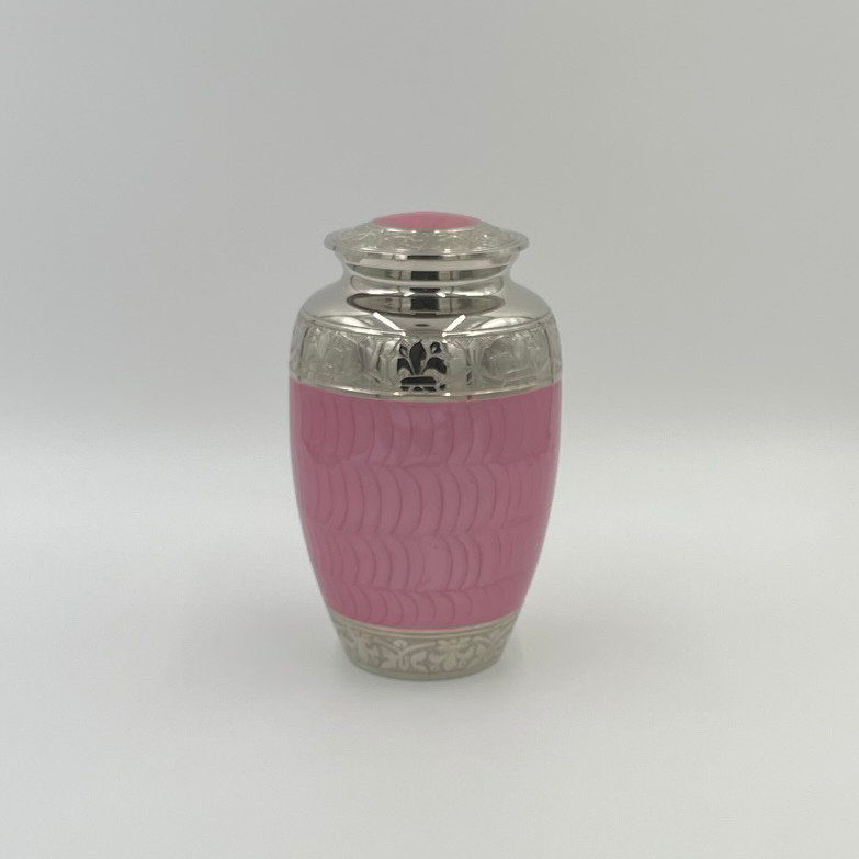 Classic Pink & Silver Urn