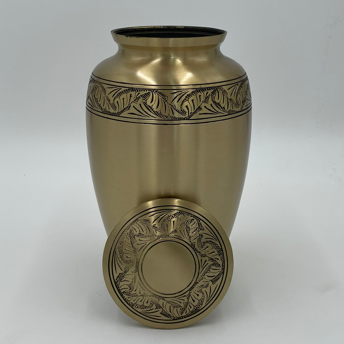 Gold Etched Foliage Urn