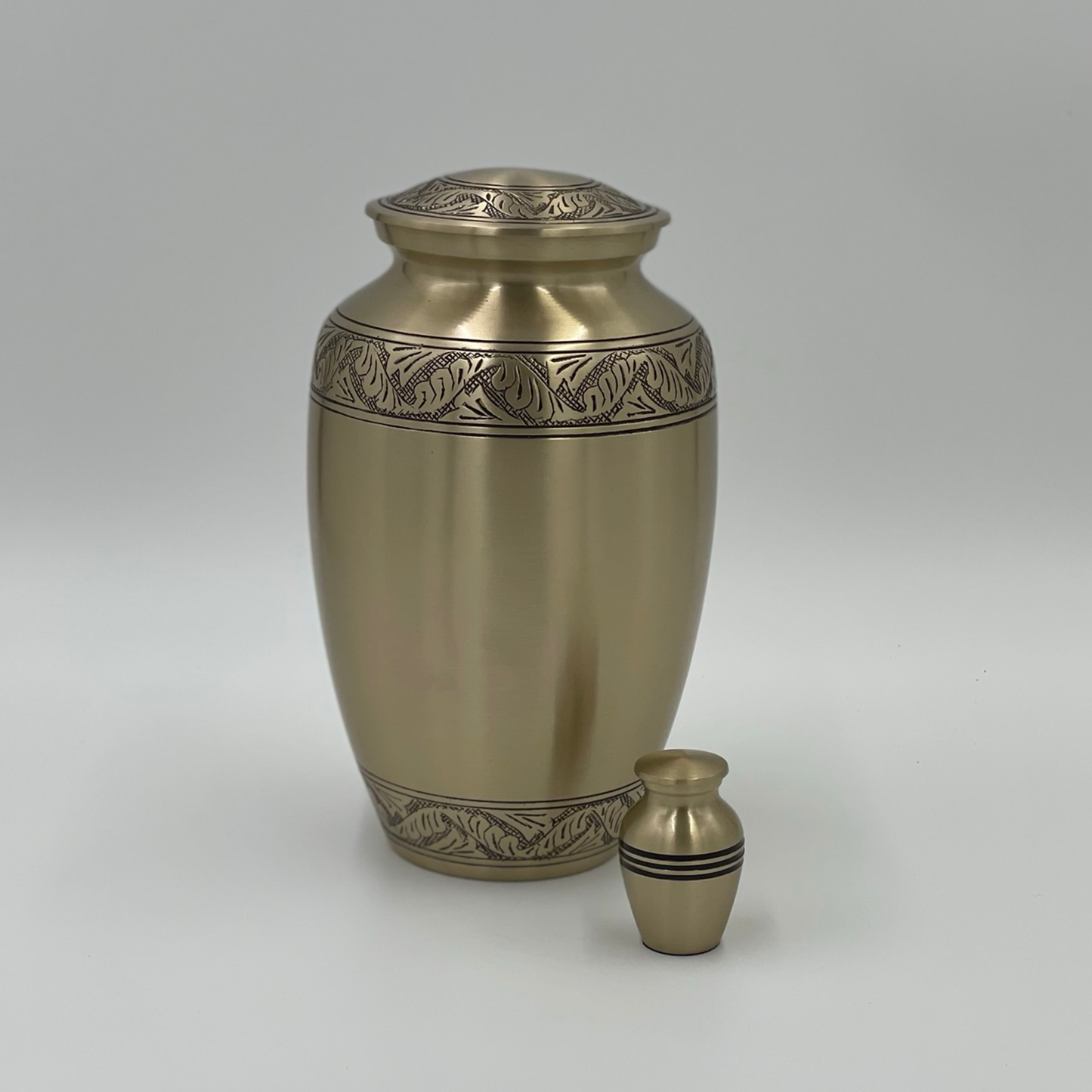 Gold Etched Foliage Urn