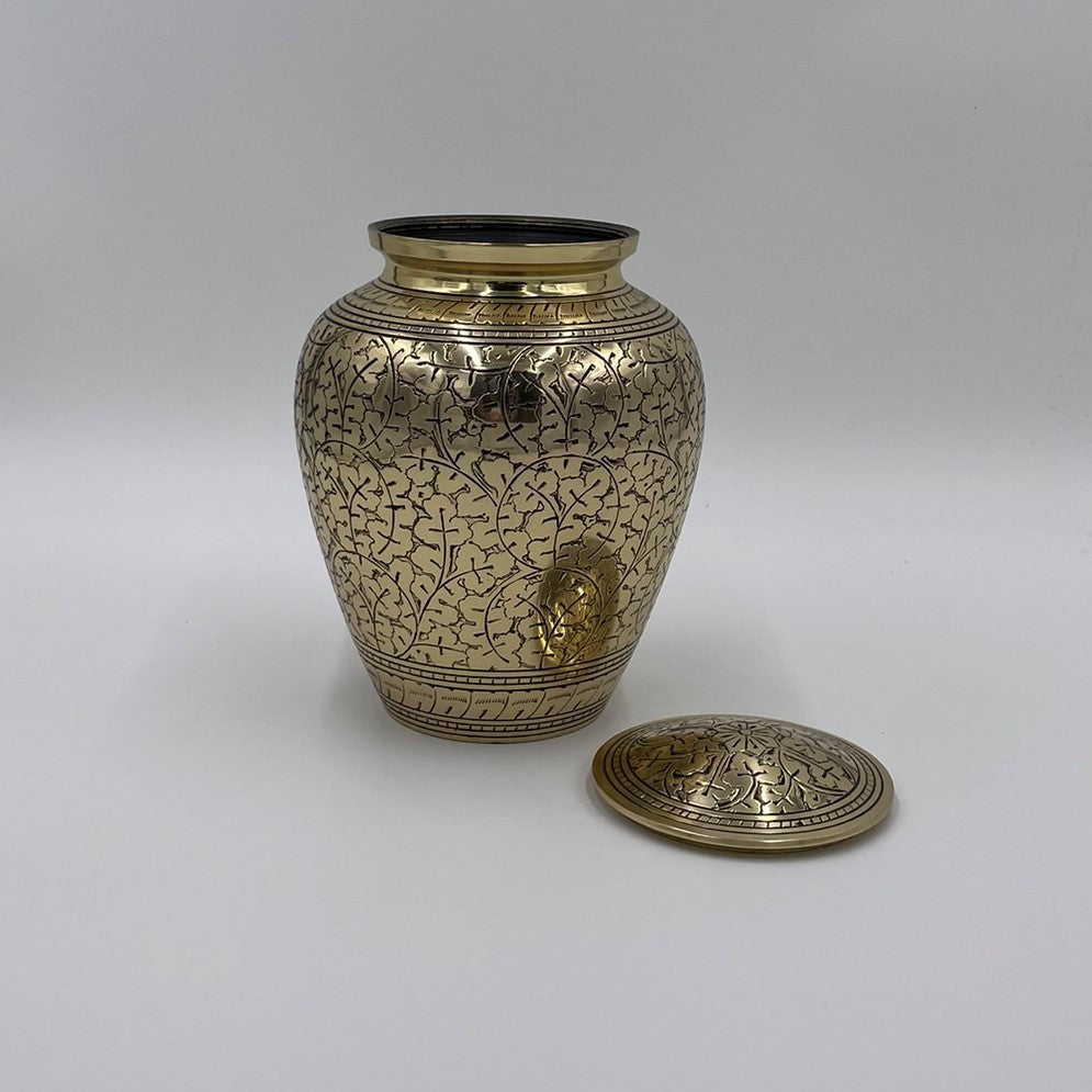 Oak Leaf Brass Urn