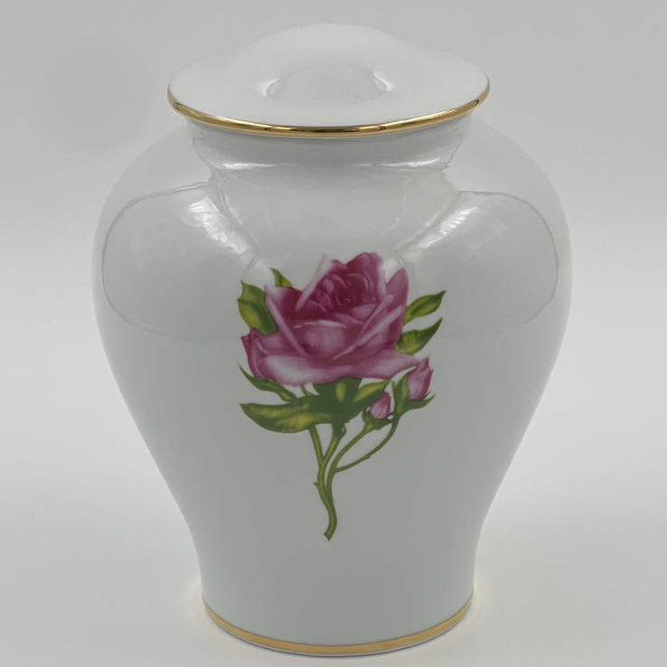 White Porcelain Rose Urn