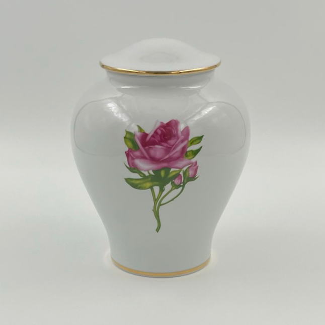 White Porcelain Rose Urn