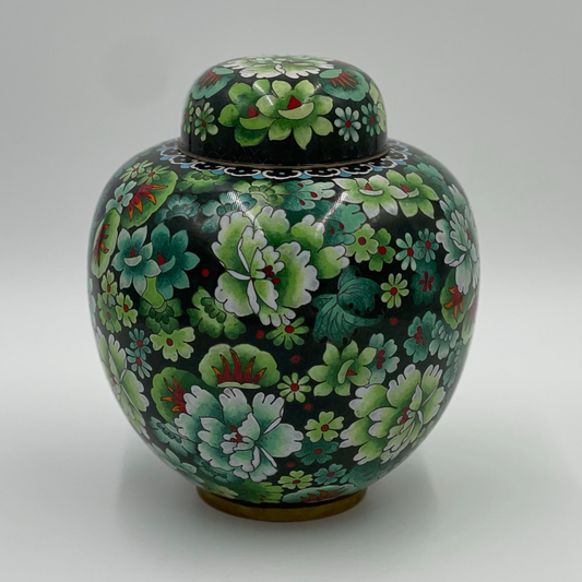 Cloisonne Green Urn