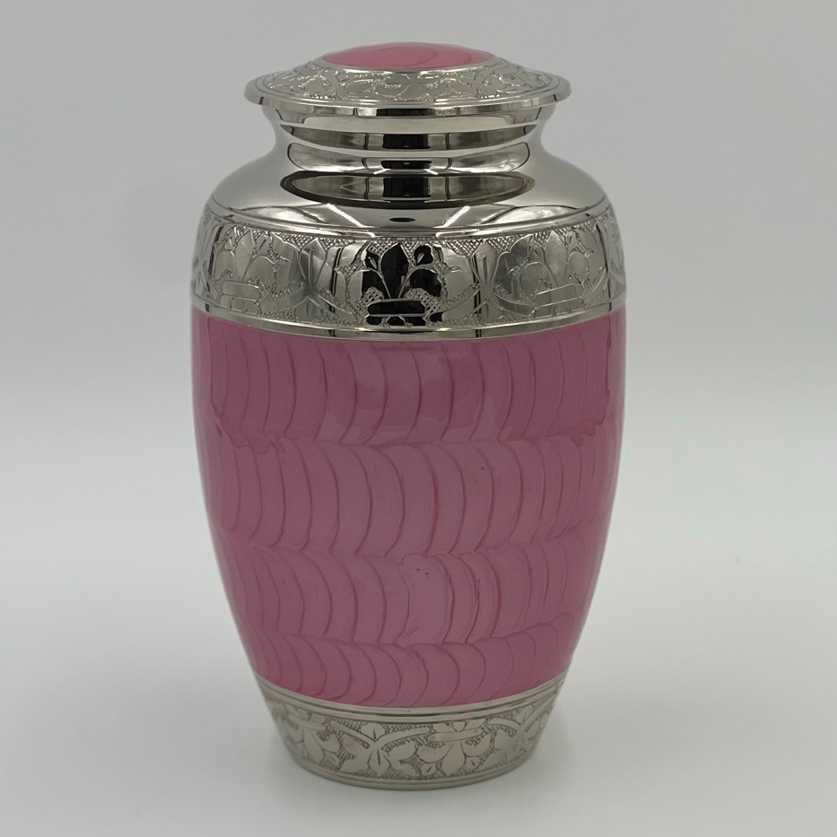Classic Pink & Silver Urn