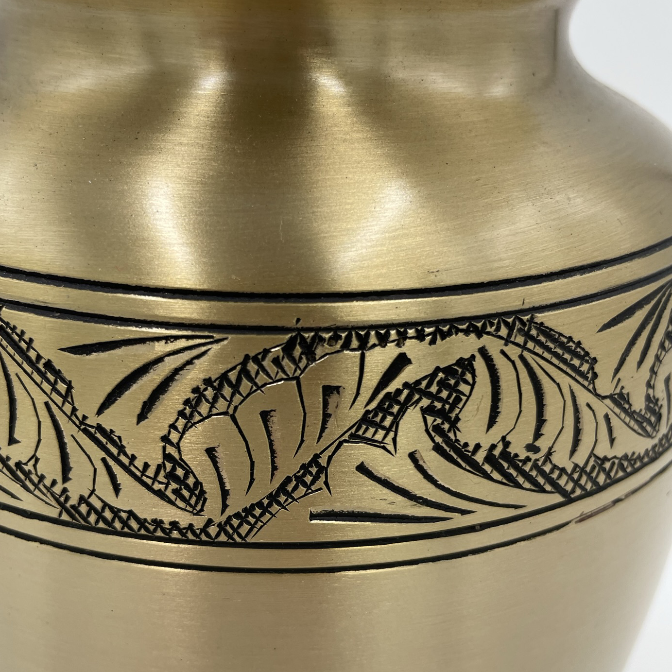 Gold Etched Foliage Urn