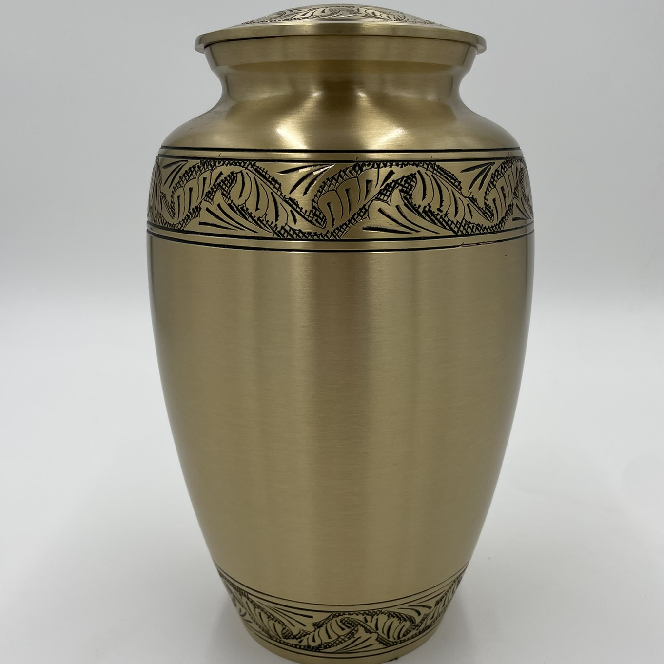 Gold Etched Foliage Urn