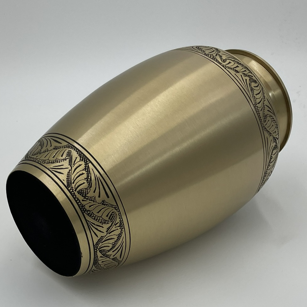 Gold Etched Foliage Urn