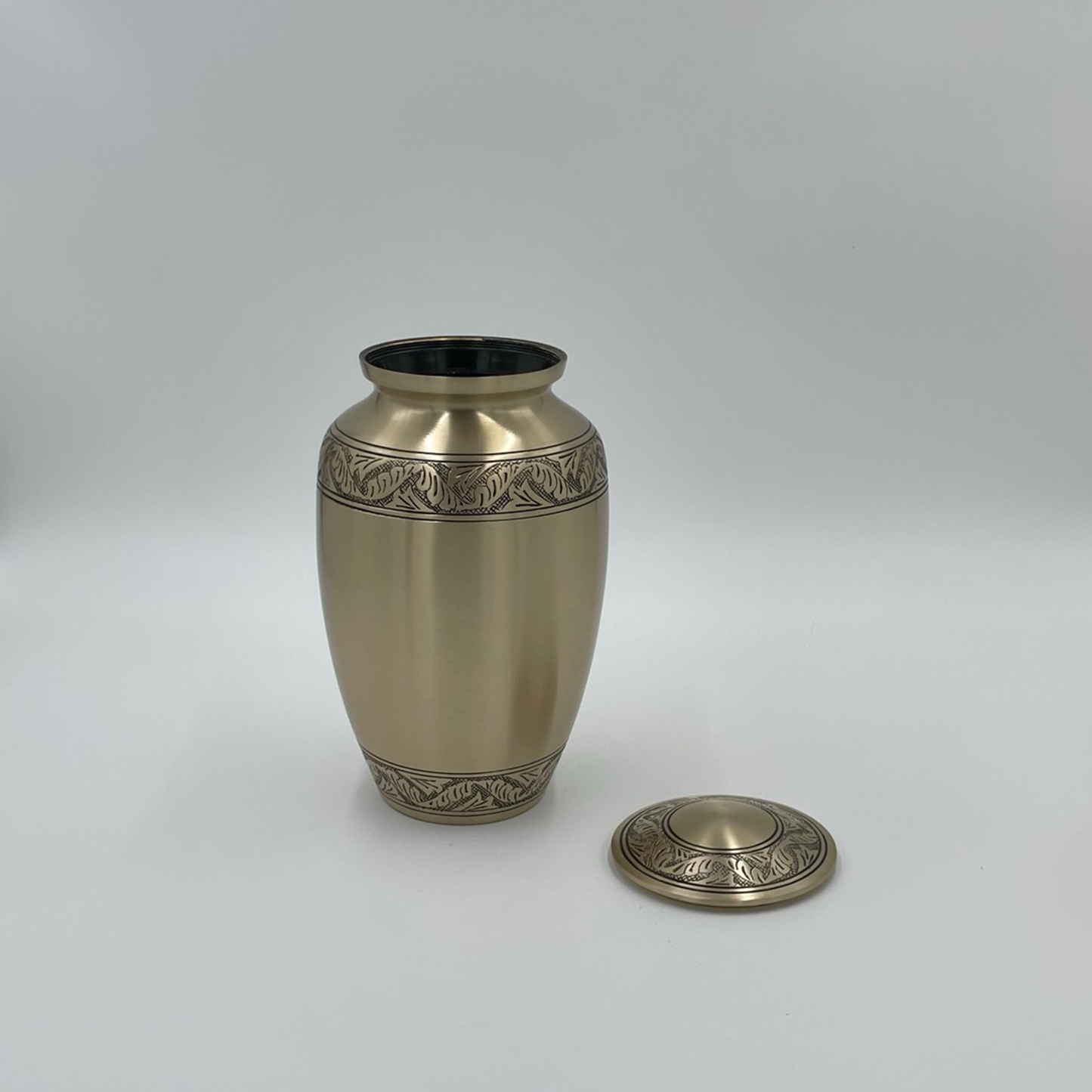 Gold Etched Foliage Urn