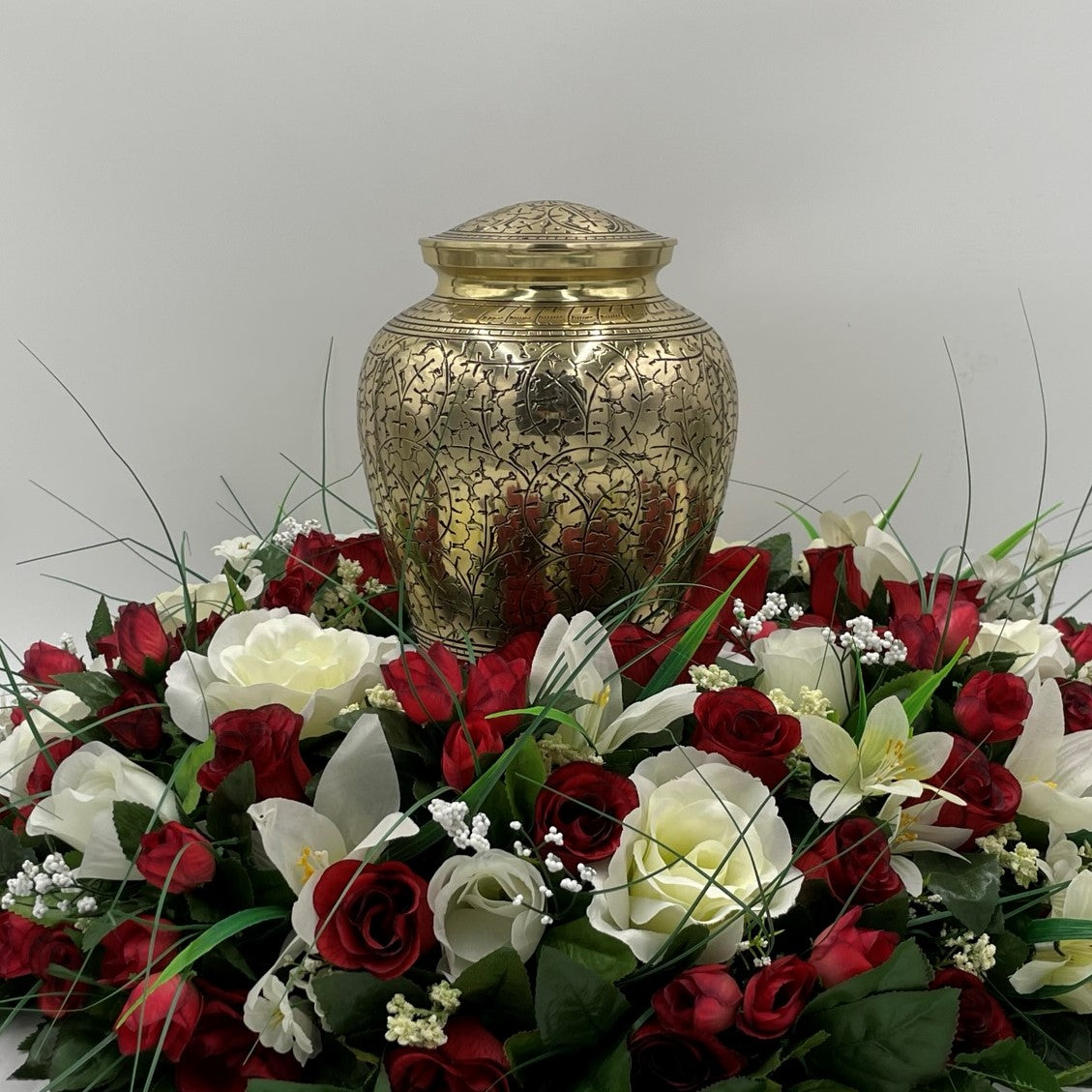 Oak Leaf Brass Urn