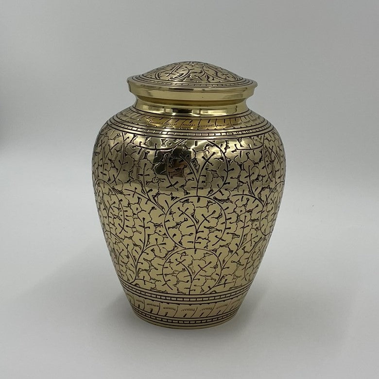 Oak Leaf Brass Urn